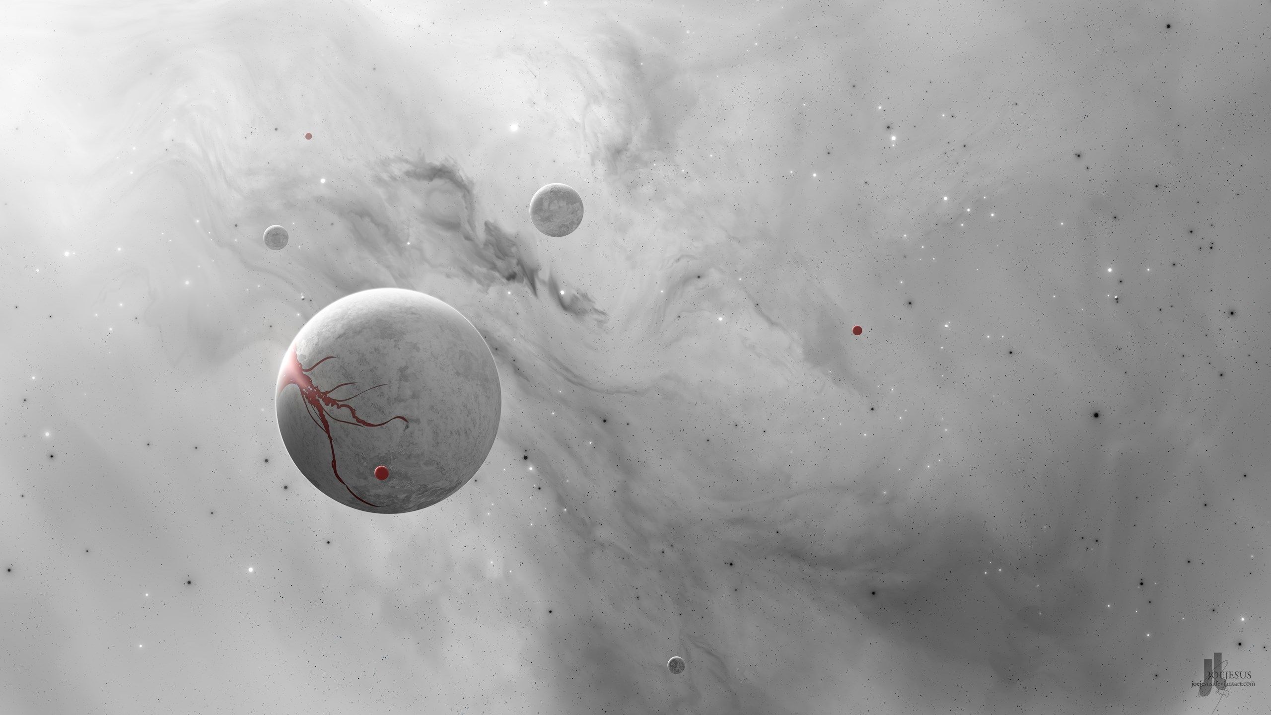 2560x1440 HD Sci Fi Planet Wallpaper: A Cosmic Journey By Josef Bartoňx1440