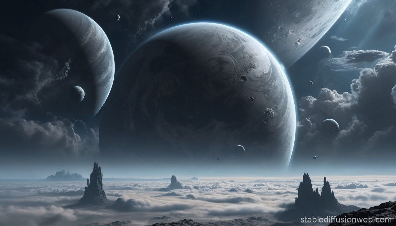 1344x768 space wallpaper blue grey Prompts. Stable Diffusion Online