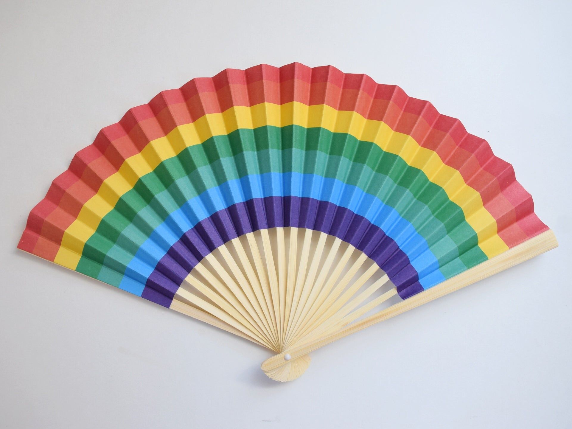 1920x1440 Rainbow Multi Color Paper Hand Fans For Weddings, Parties, Premium Paper Stock (10 PACK)