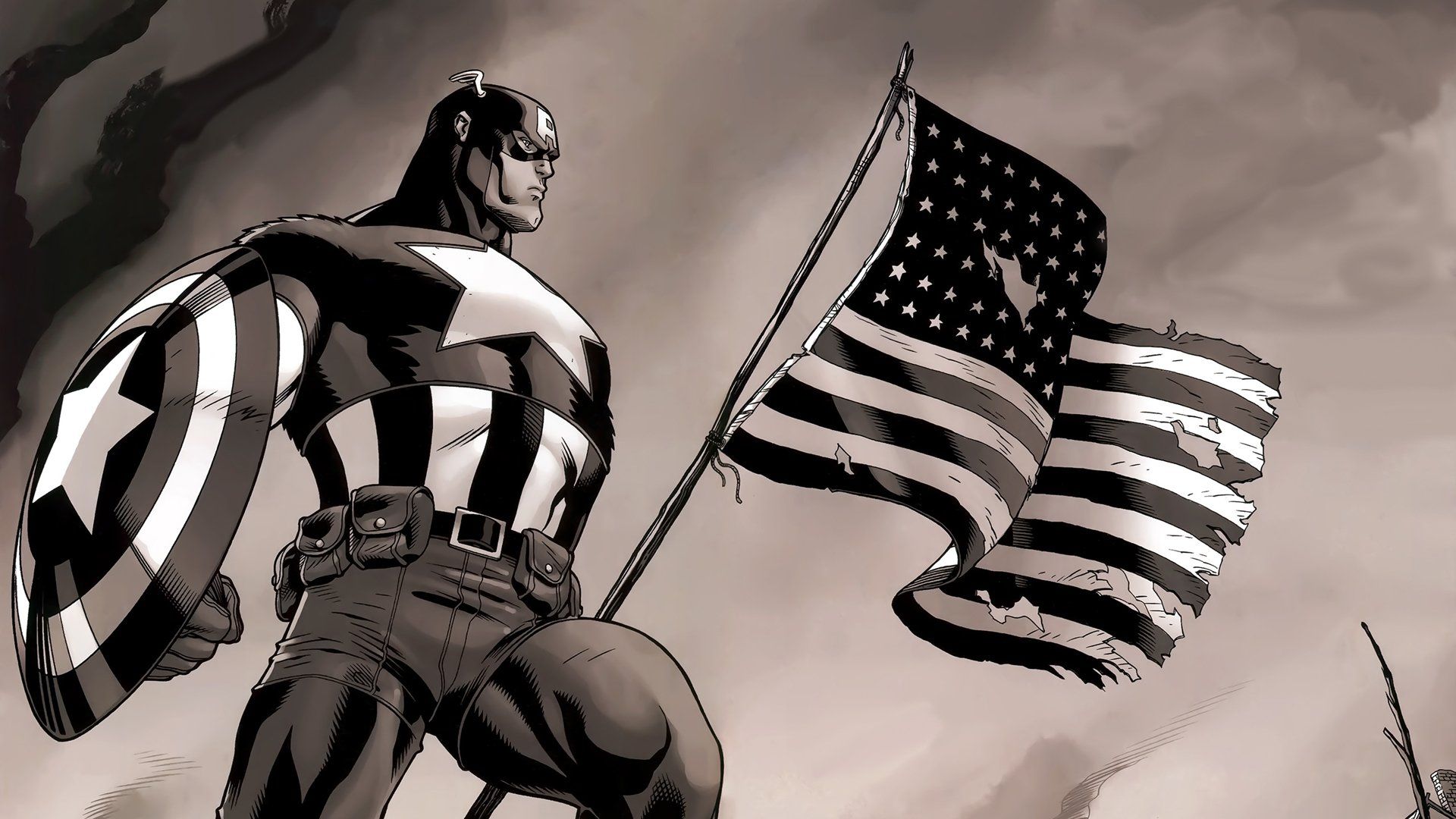 1920x1080 Captain America HD Comic Wallpaper: Bold Patriotism in Actionx1080