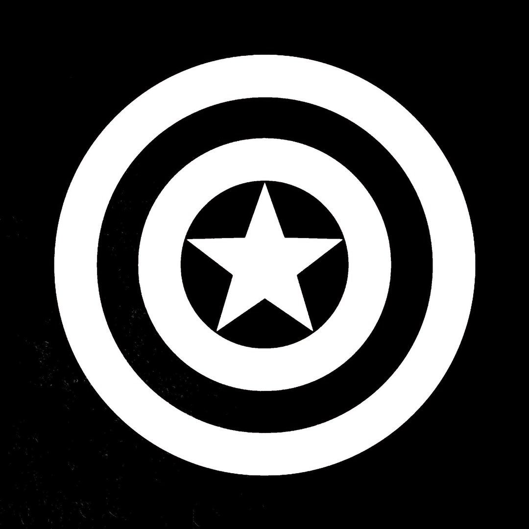 1080x1080 Captain America Vinyl Decal for Laptop, Car Window, and Bumper