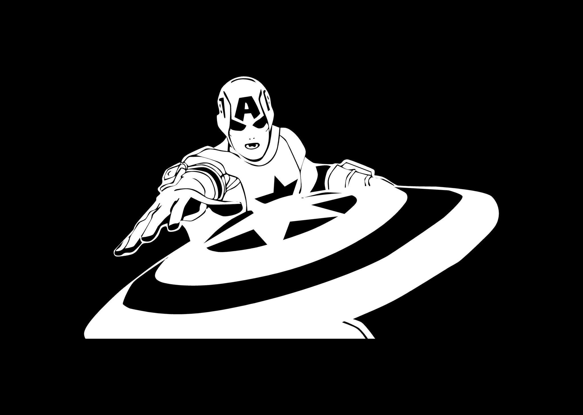 2048x1459 Captain America Shield Throw Vinyl Decal