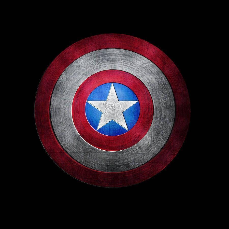 900x900 Download Textured Captain America Shield Wallpaper