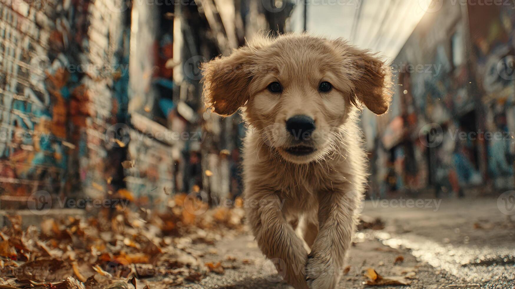 1749x980 Cute Golden Retriever Puppy Gazing at a Falling Leaf
