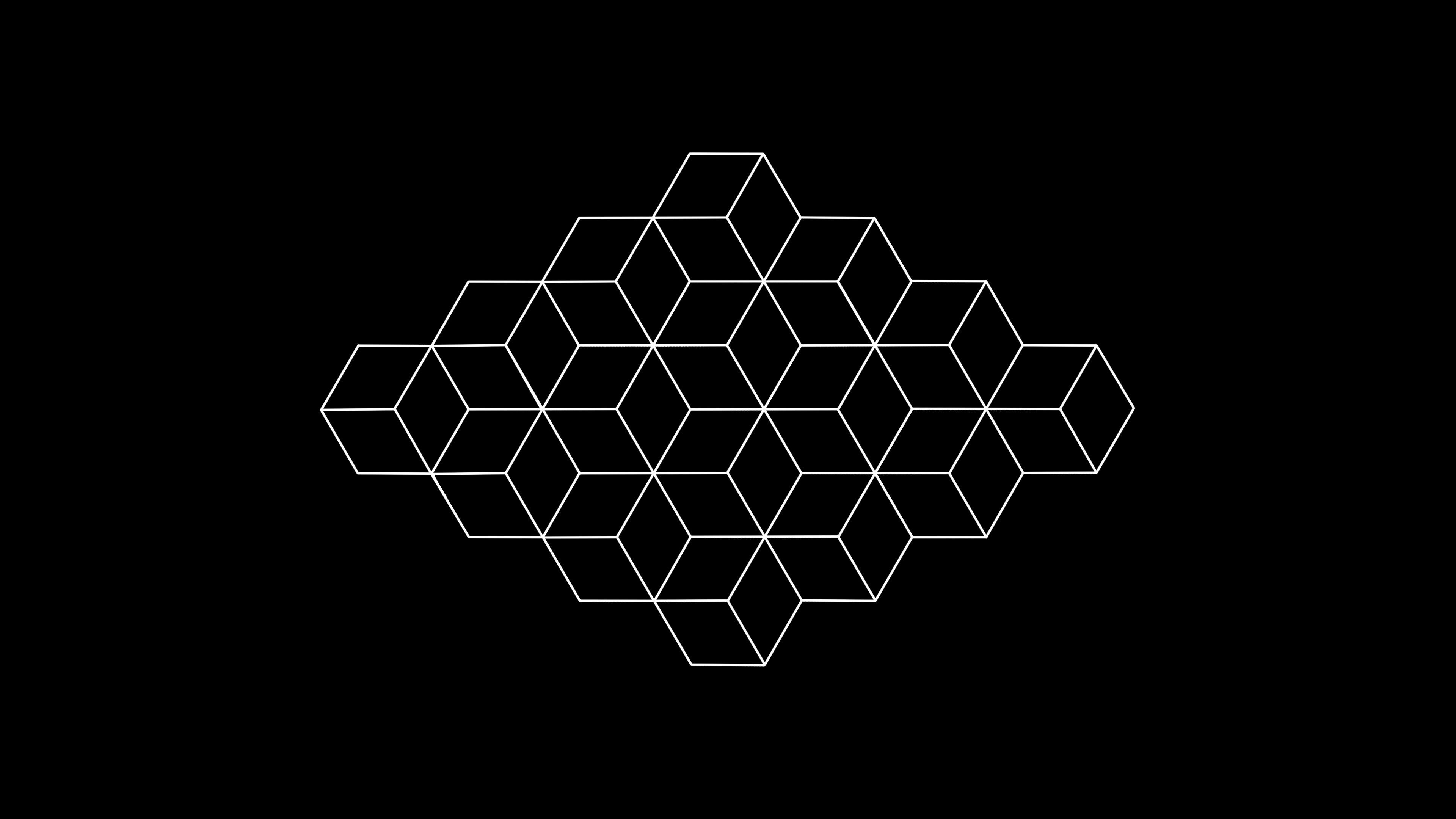 3840x2160 Black & White Minimalist Optical Illusion 4K HD Abstract Wallpaper