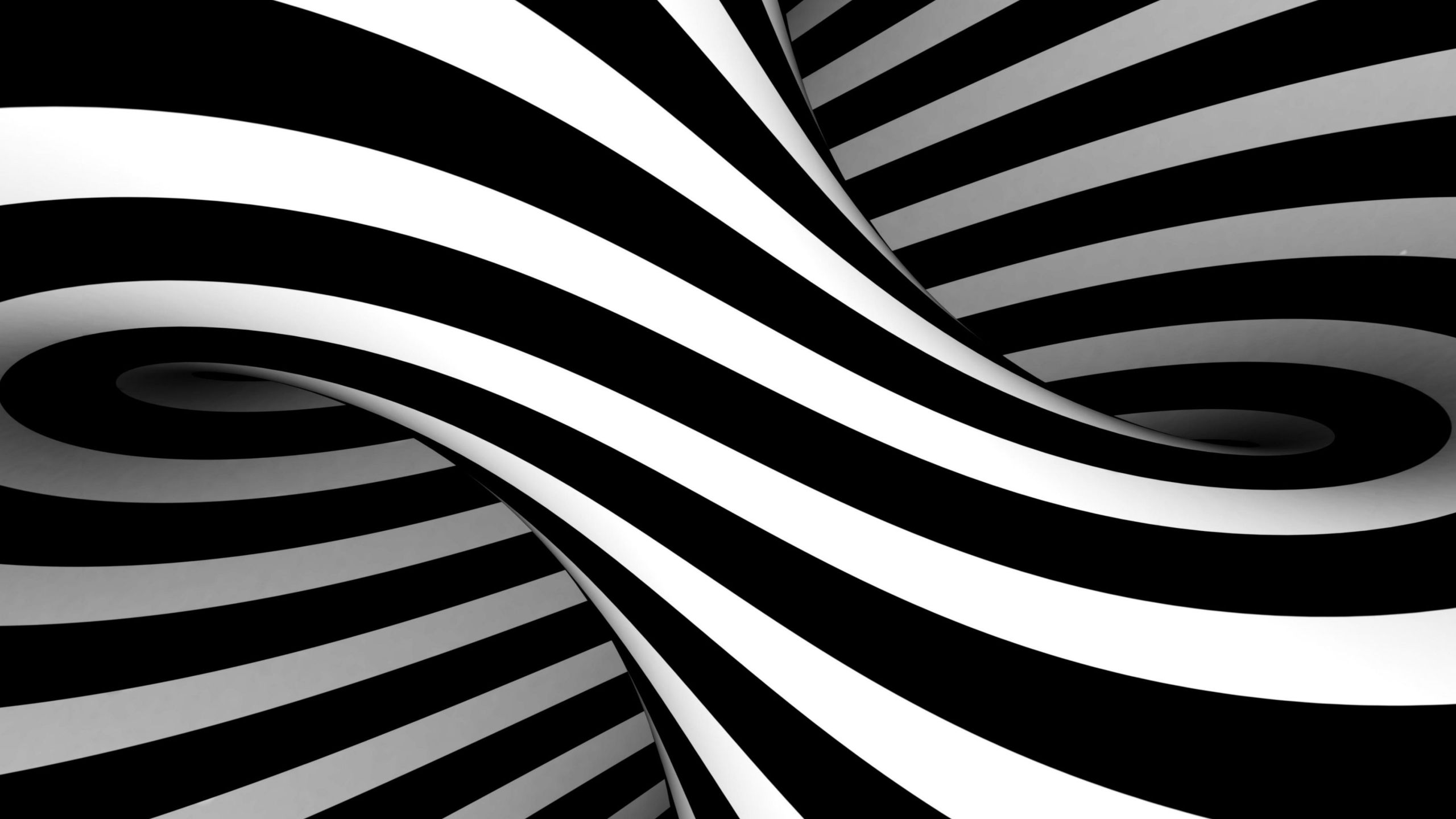 2560x1440 Desktop wallpaper: Abstract, Shapes, Black & White 4K free download for PC. 1066874