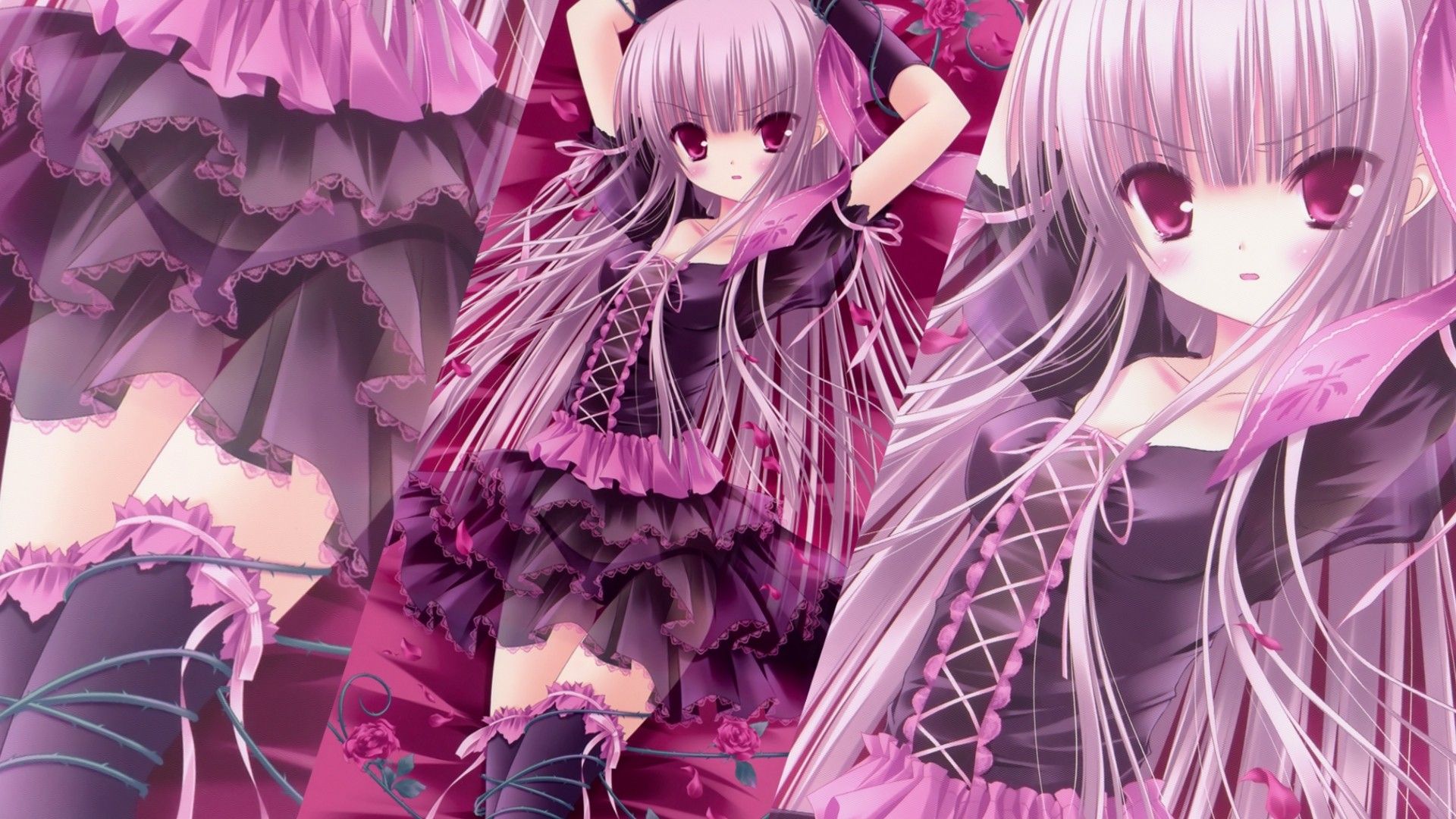 1920x1080 Pink Anime Girl HD Background Wallpaper 22077