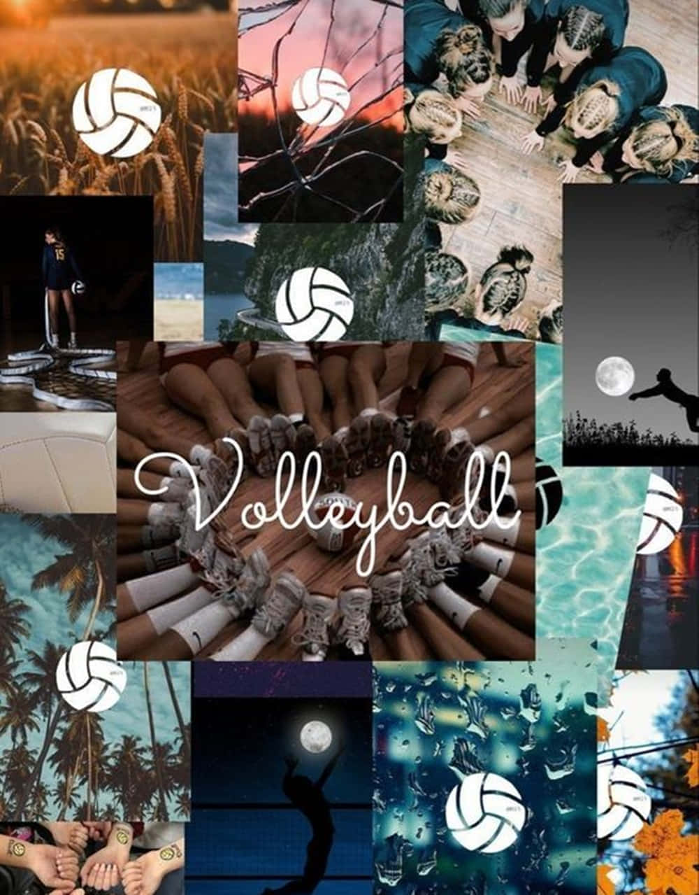 1000x1279 Preppy Volleyball Collage Wallpaper