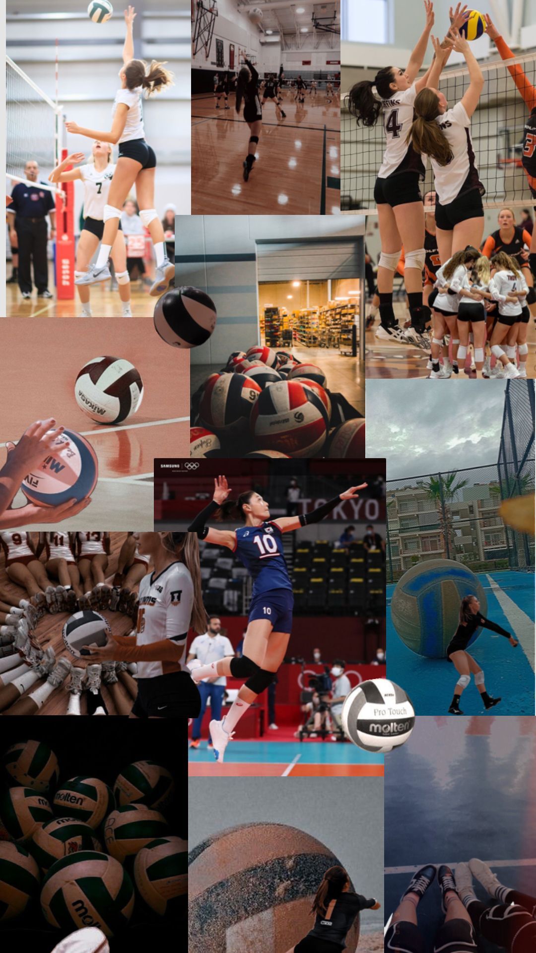 1080x1920 Volleyball Collage Wallpaper