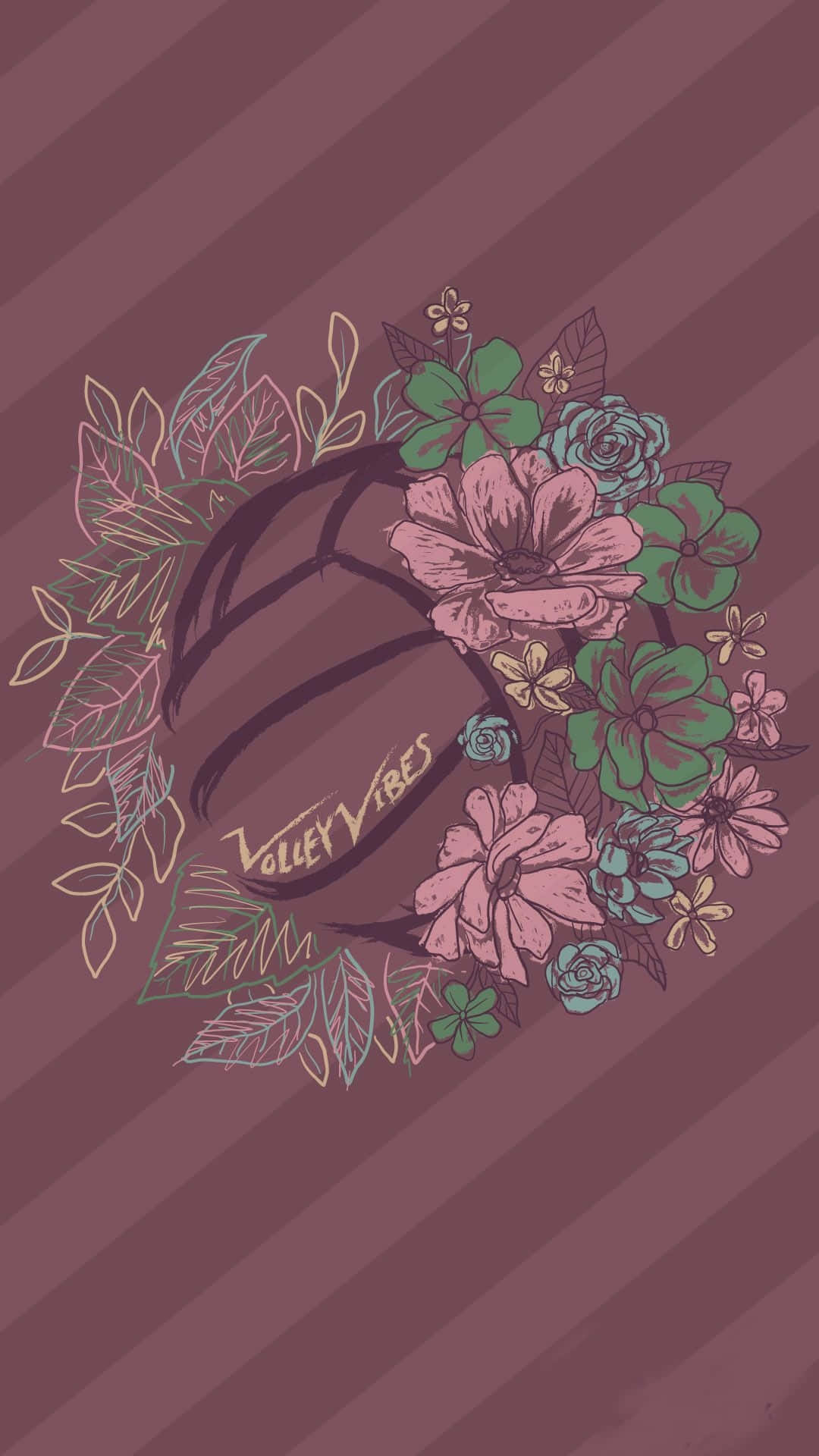 1080x1920 Preppy Volleyball Collage Wallpaper