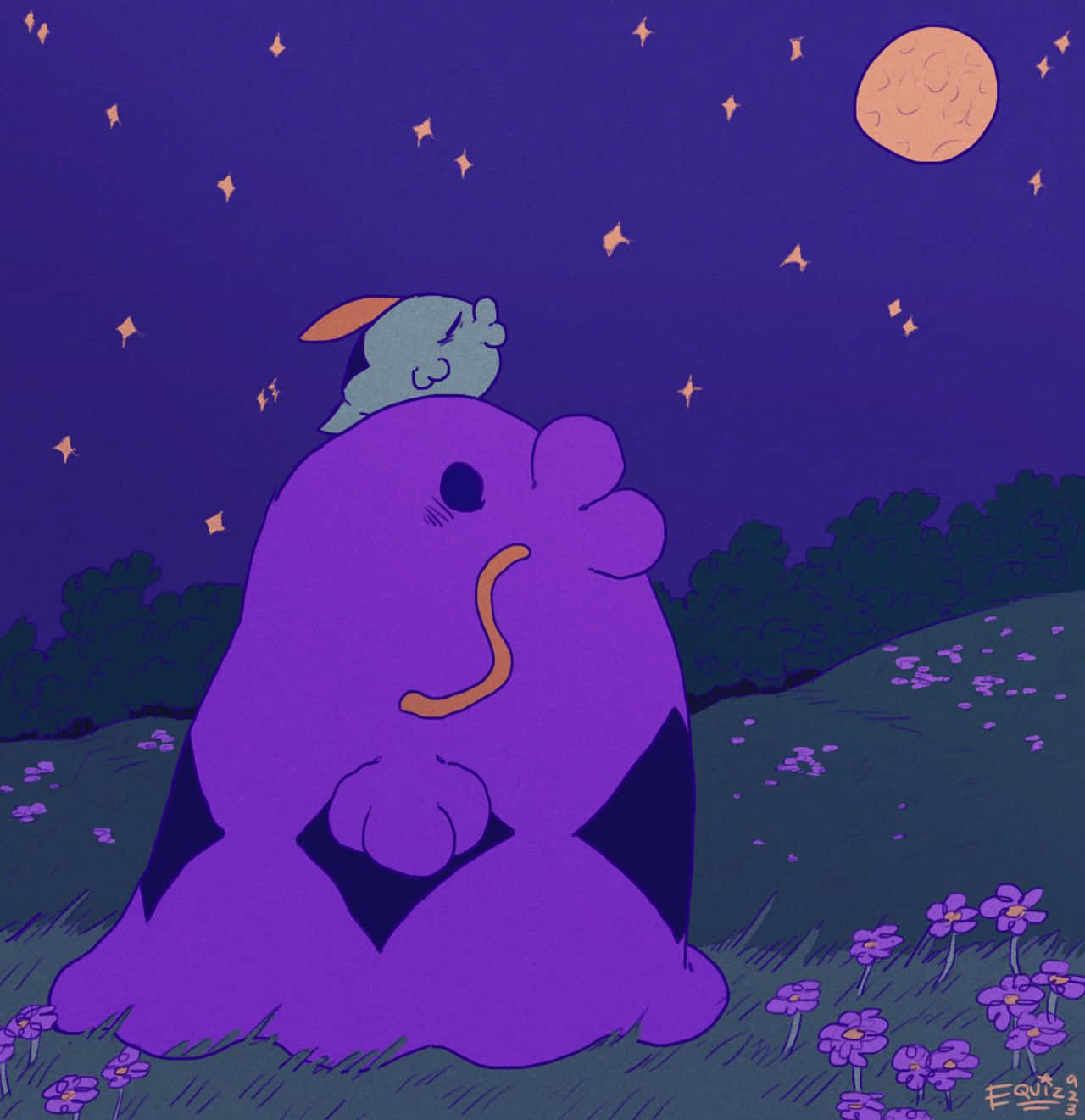 1280x1321 Download Gulpin And Swalot Under The Moonlight Wallpaper