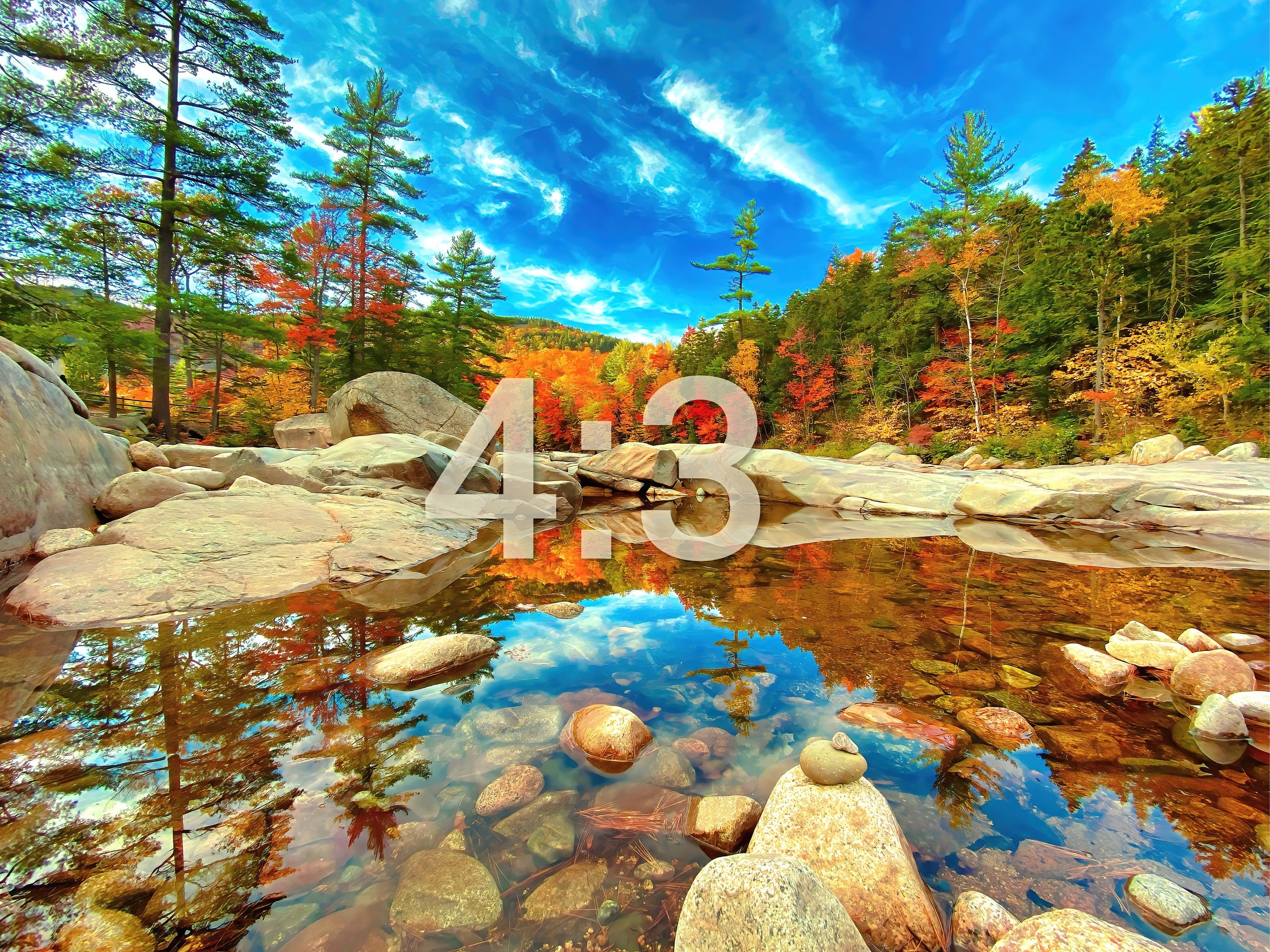 3000x2250 Kancamagus Highway Fall Foliage Print. Lower Falls Swift River New Hampshire. White Mountains Autumn Wall Art. Canvas or Metal Print