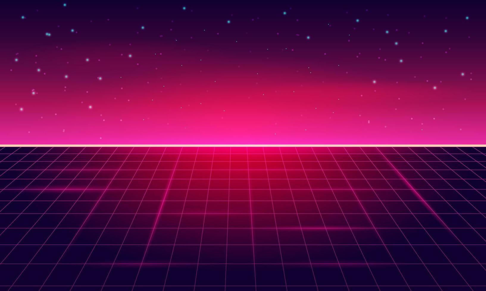 1633x980 Retro Sci Fi Background Futuristic Grid Landscape, 90's