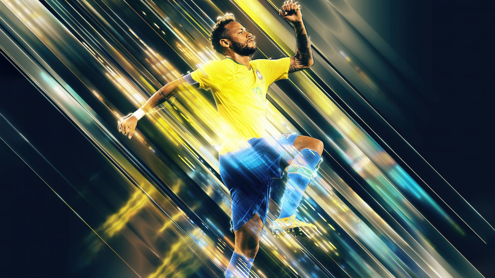 1920x1080 Neymar Jr Wallpaper 4K, Abstract background