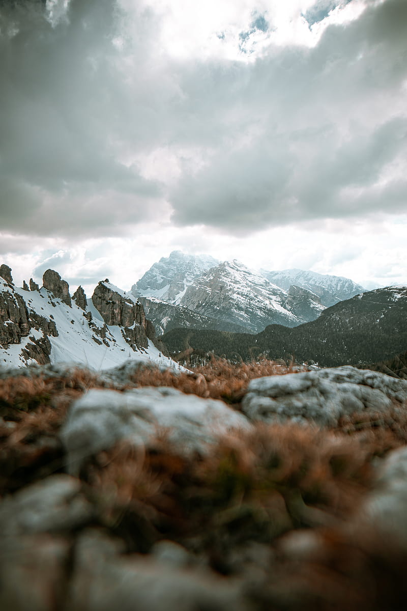 800x1200 Snow covered mountains under cloudy sky during daytime, HD phone wallpaper
