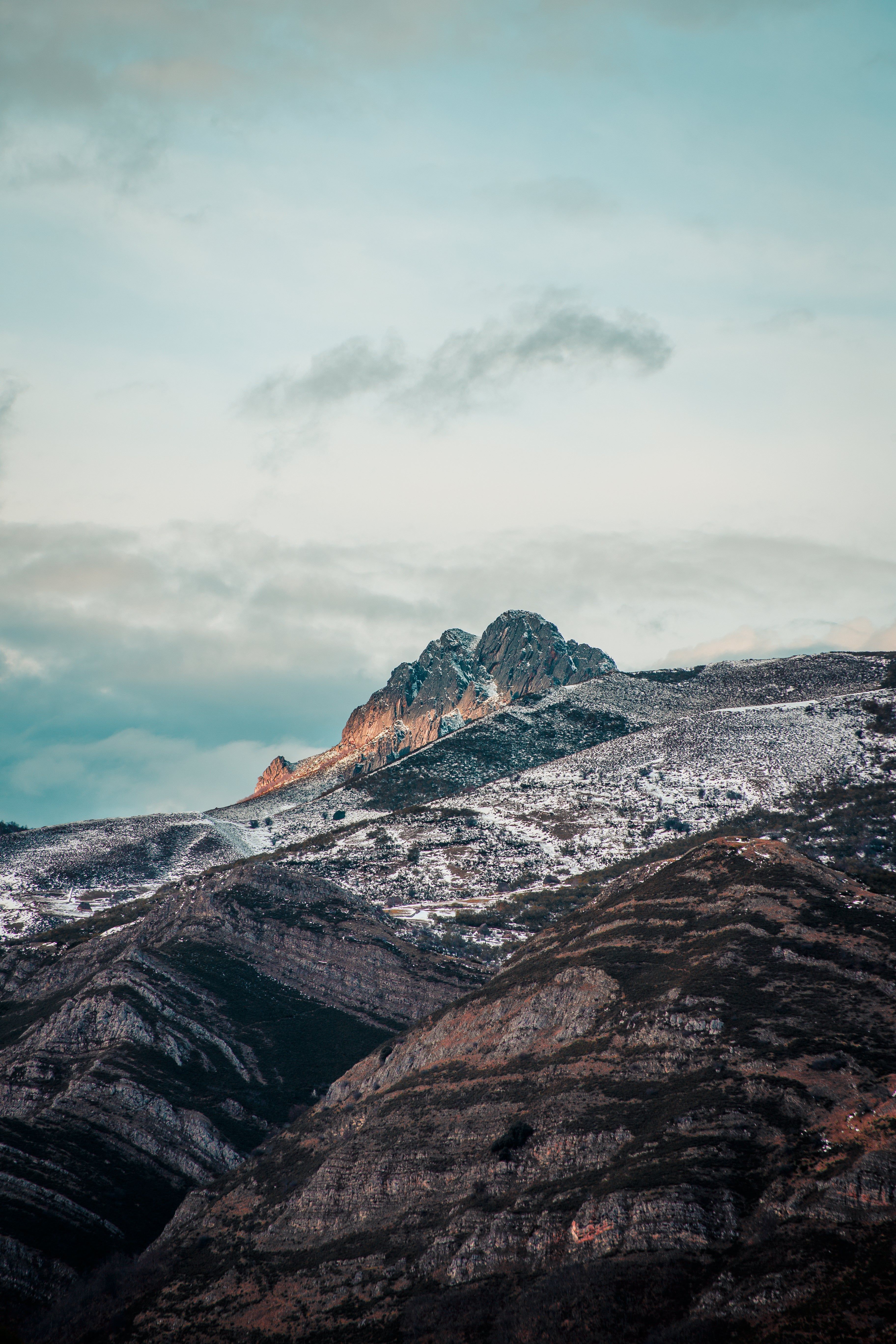 3648x5472 Browse Free HD Image of Blue Cloudy Sky Over Snowy Mountains