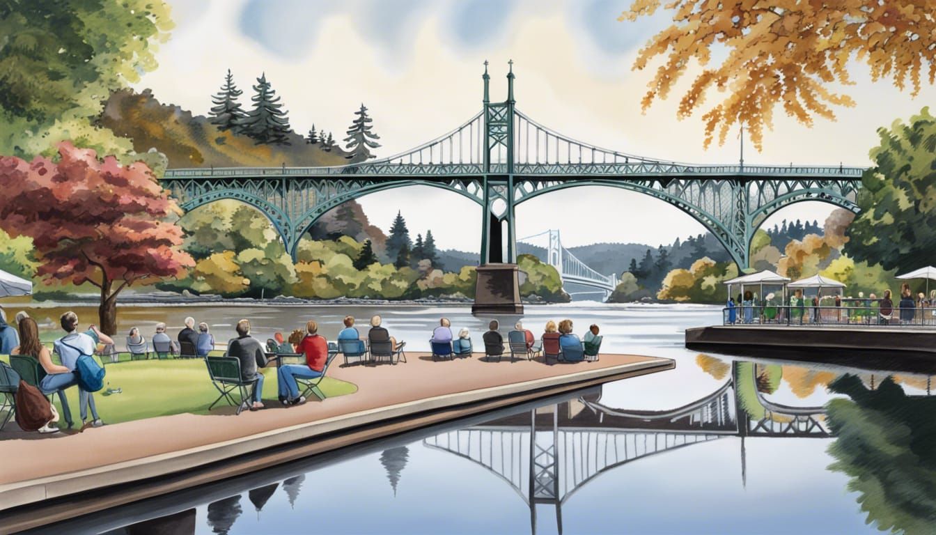 1344x768 St. Johns Bridge. Johns Bridge, Portland: Photorealist