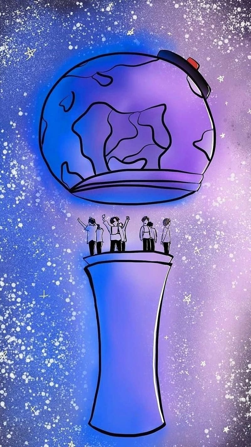 800x1423 Bts Army Bomb, Animated, light stick, kpop, HD phone wallpaper