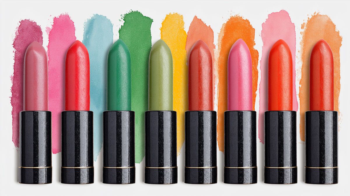 1200x673 Vibrant Lipstick Swatch Mural Wallpaper for Modern Spaces