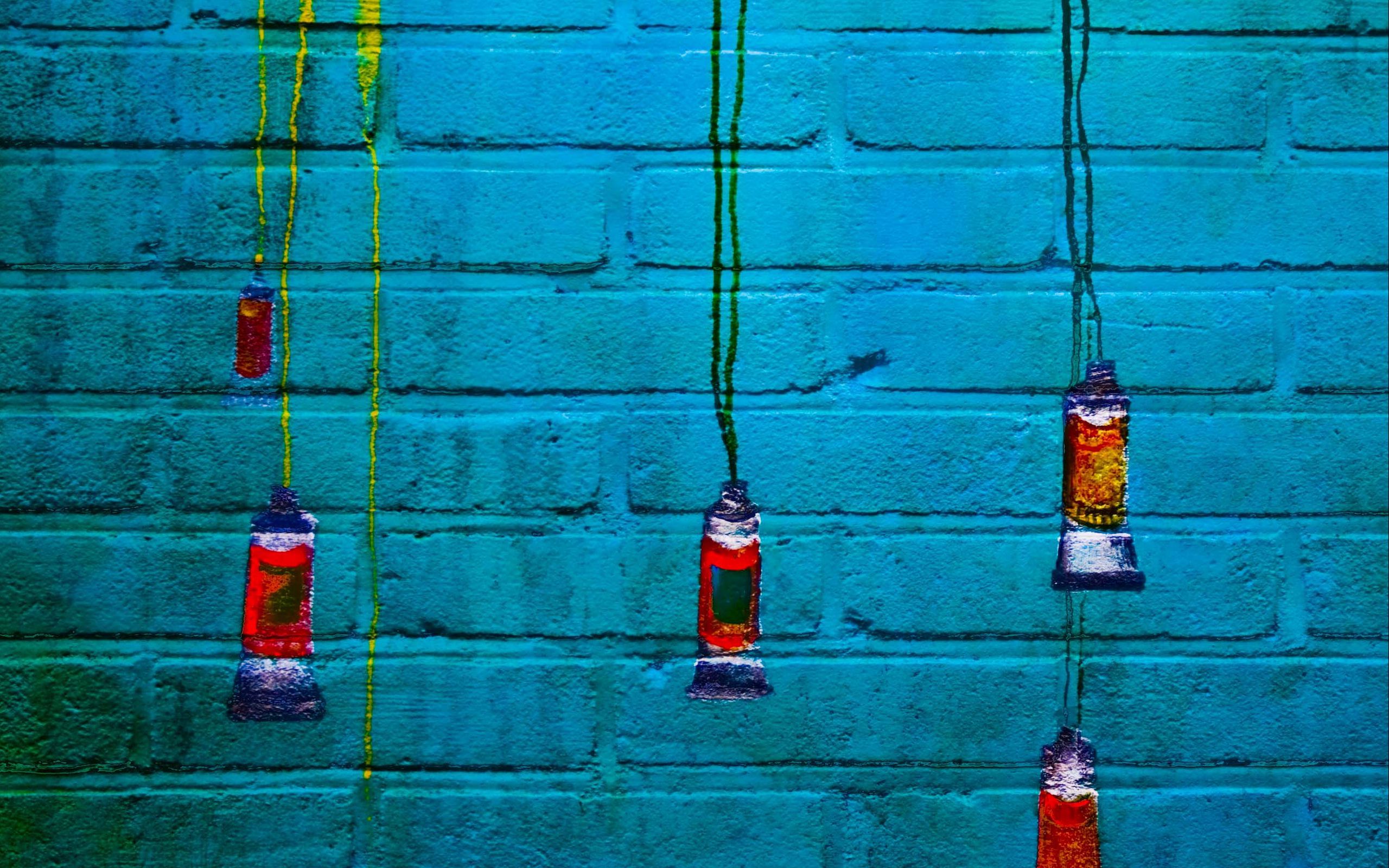 2560x1600 Download wallpaper 2560x1600 graffiti, paint, brick, tubes, wall widescreen 16:10 HD background