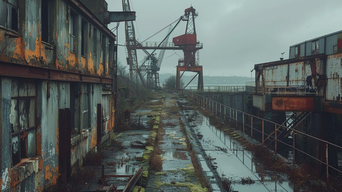 1456x816 Download Abandoned industrial site Image, Industrial, Rust