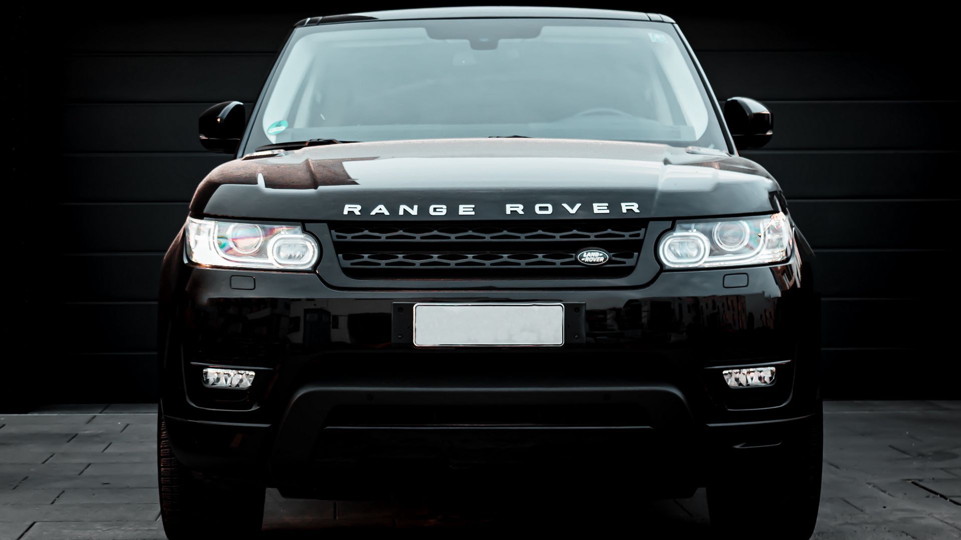 1920x1080 Download wallpaper 1920x1080 land rover, range rover, car, black, suv, front view full hd, hdtv, fhd, 1080p HD background