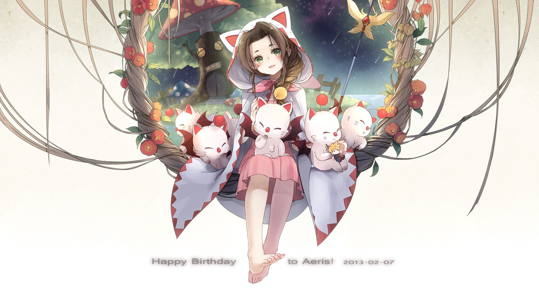 1777x1000 Aerith Gainsborough HD Wallpaper from Final Fantasy VII