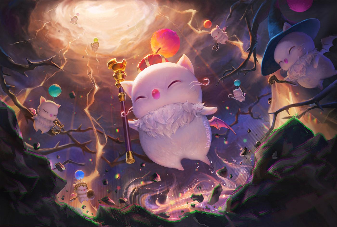 1400x944 Fanart of the Final Fantasy x MTG Summon: Good King Mog XII