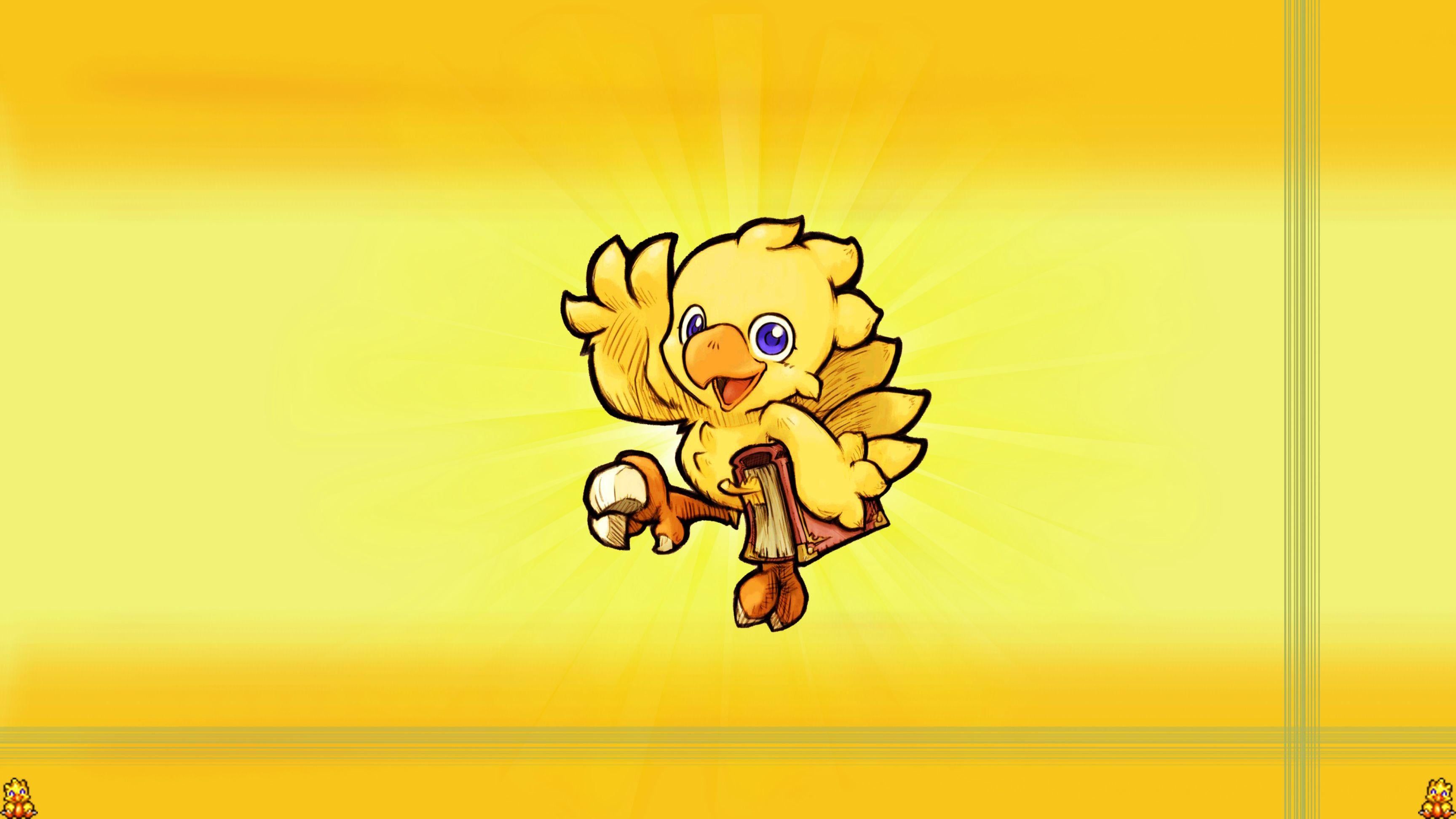 3456x1944 Here's a chocobo wallpaper I made just now :D