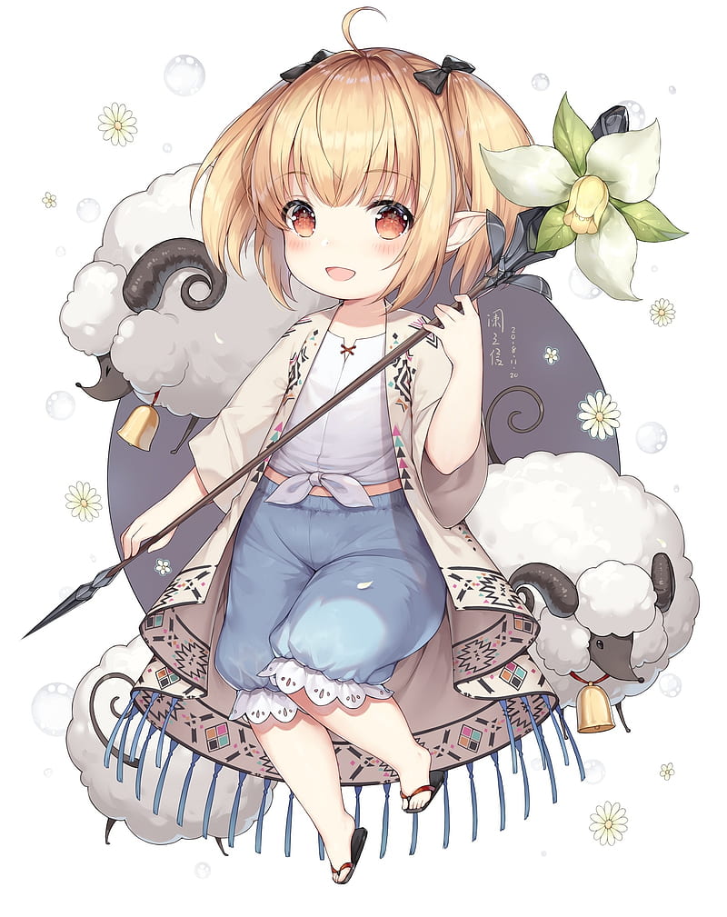 800x1009 Lalafell, loli, blonde, final fantasy, cute, elf ears, Anime, HD phone wallpaper