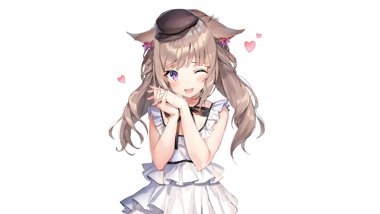 1600x900 Final Fantasy XIV Girl Blinking An Eye With Brown Hair HD Final Fantasy XIV Games Wallpaper