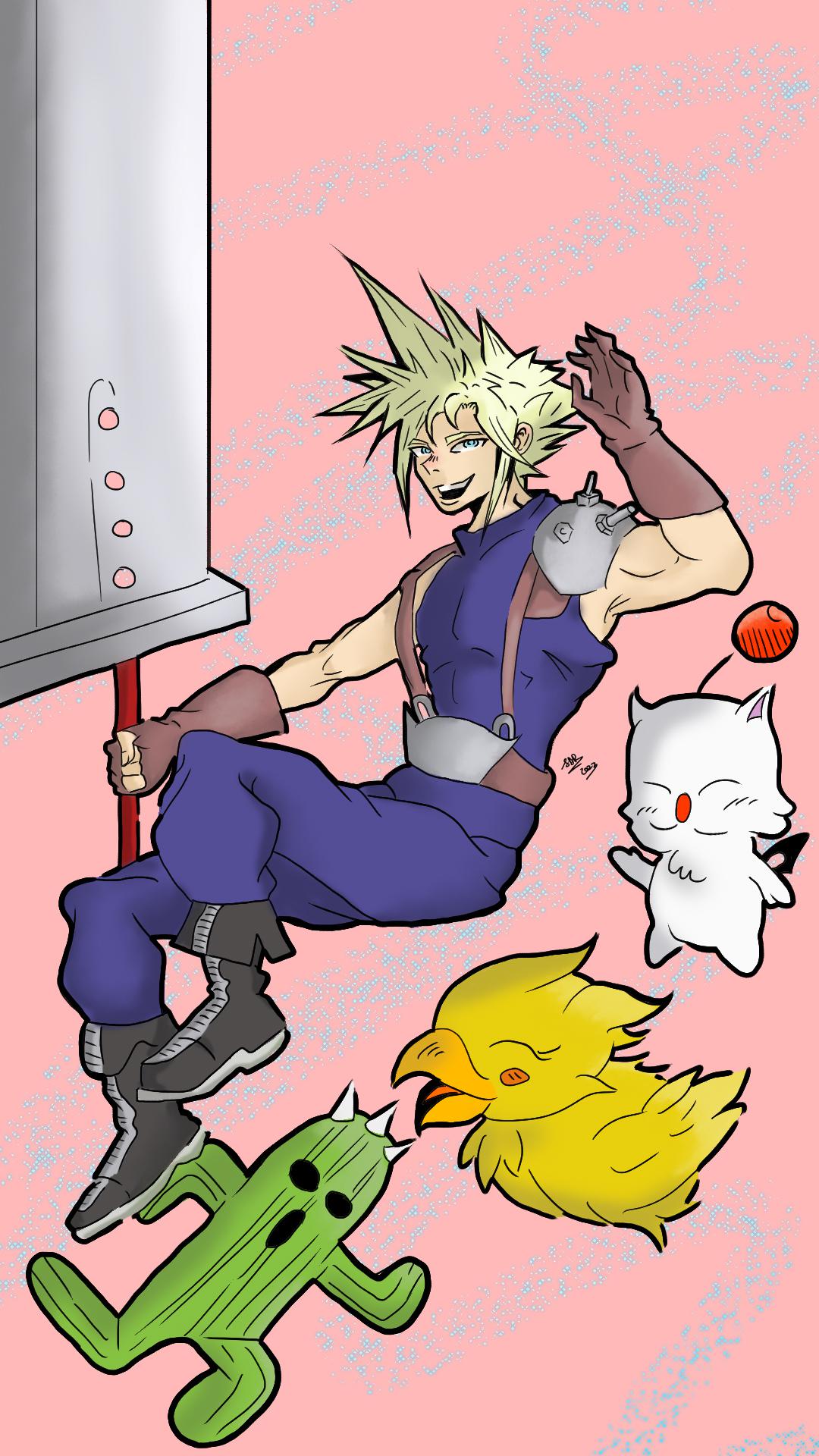 1080x1920 here's a cloud strife wallpaper I made, hope you all like it (OC Fanart)