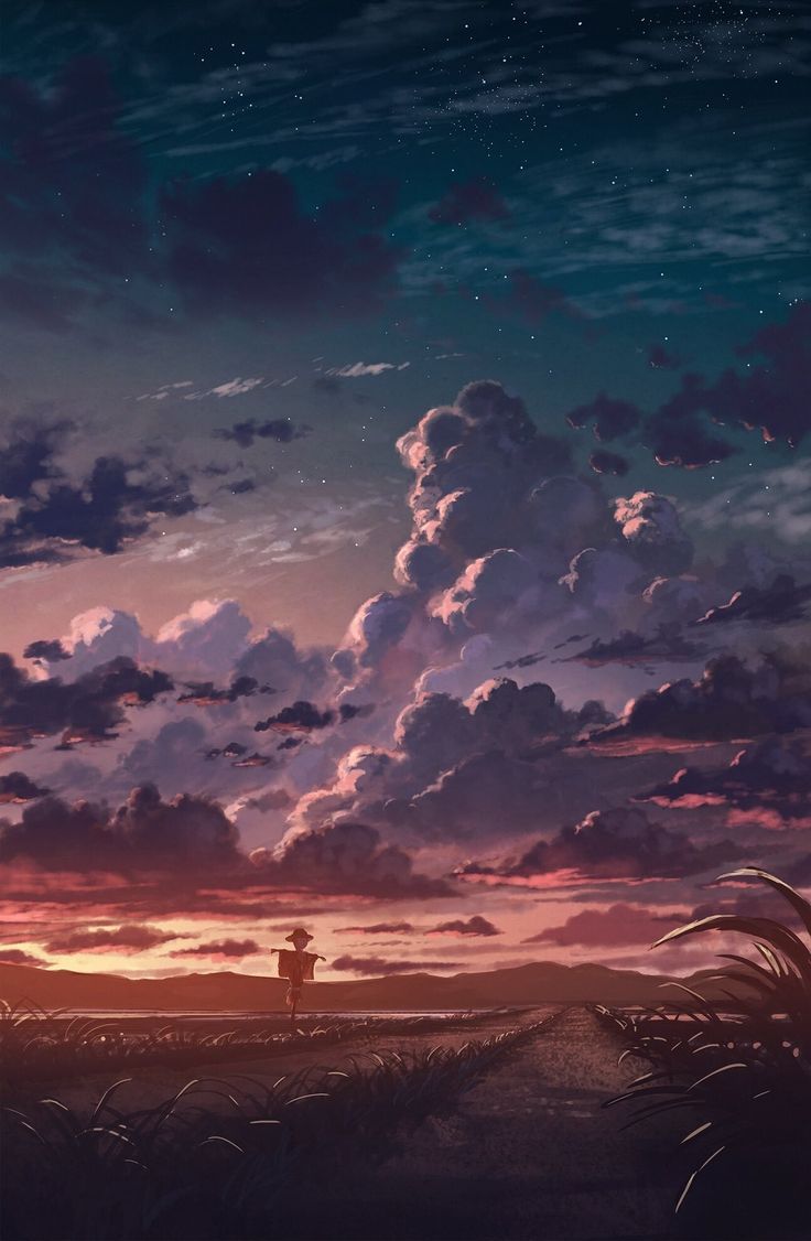 736x1126 Anime #sky #Wallpaper #View #Beautiful #background #Art. .. #KurdishOtaku
