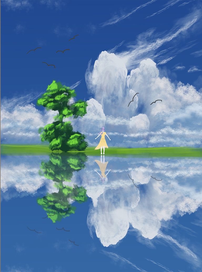 768x1034 Japanese Anime Style Beautiful HD Wallpaper Yao Wang Sky Girl. PSD Free Download