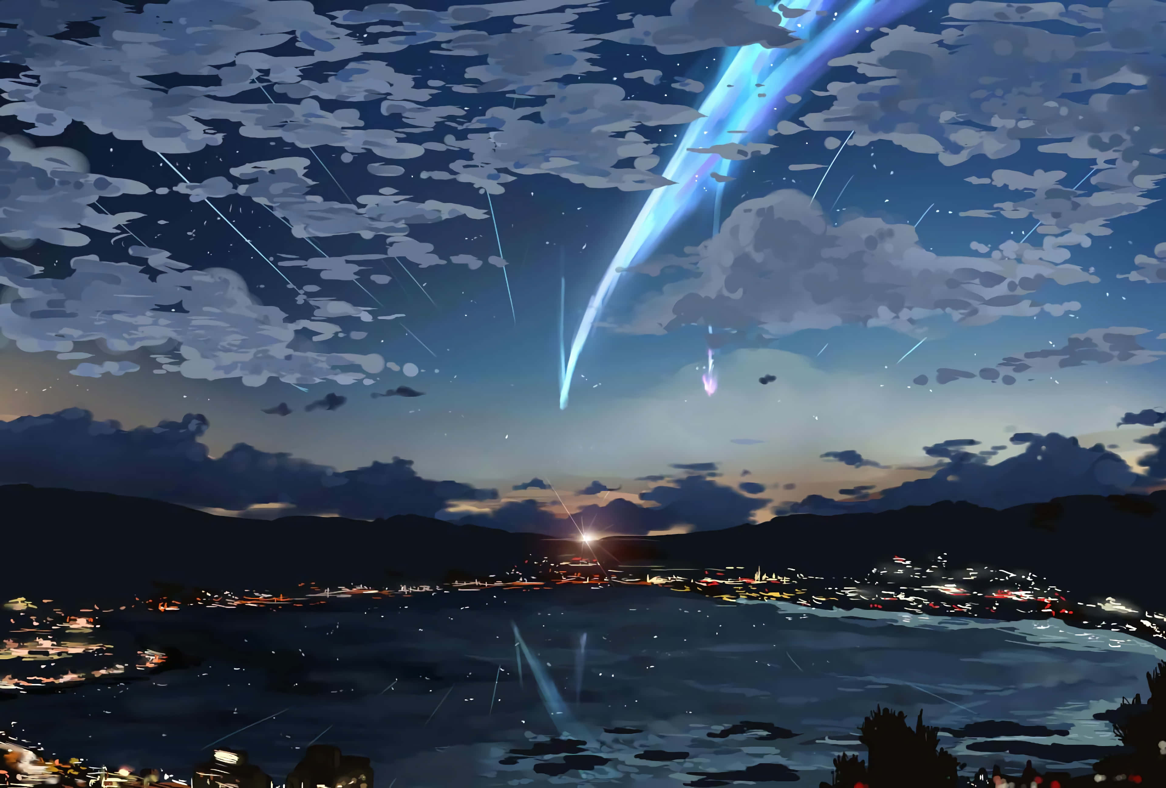 3840x2594 Download Enjoy the view of a beautiful Anime Sky Background