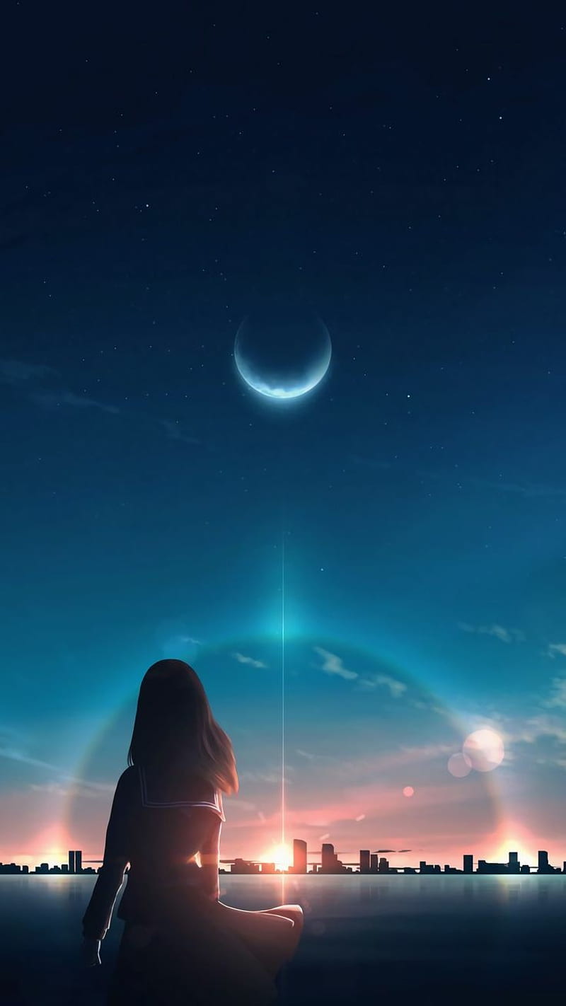 800x1422 HD sky alone anime wallpaper