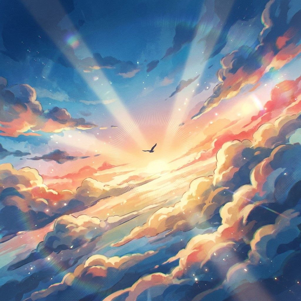 1024x1024 Download Dreamy Anime Sky Image, Manga, Sky