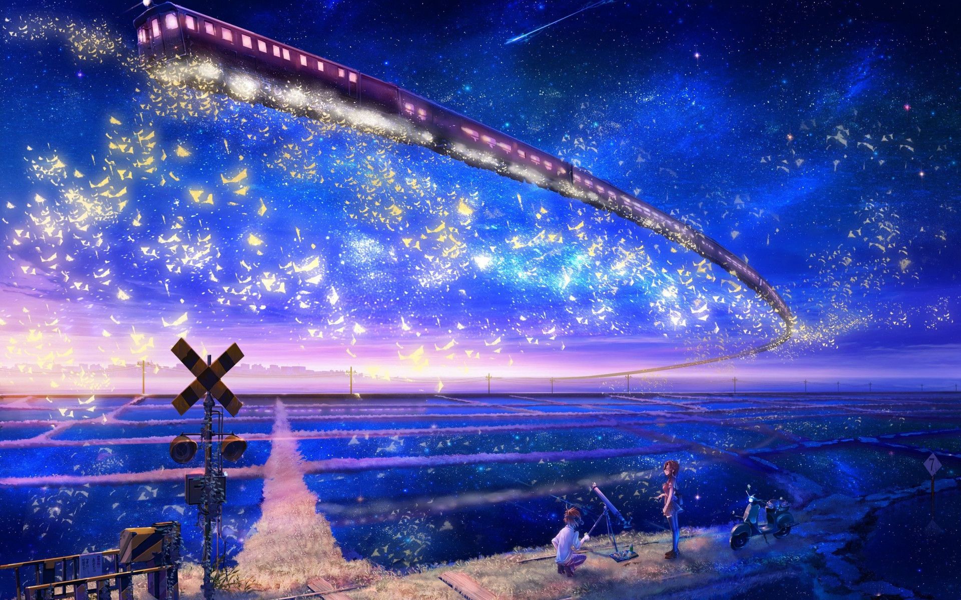 1920x1200 Anime Night Sky Wallpaper 106122