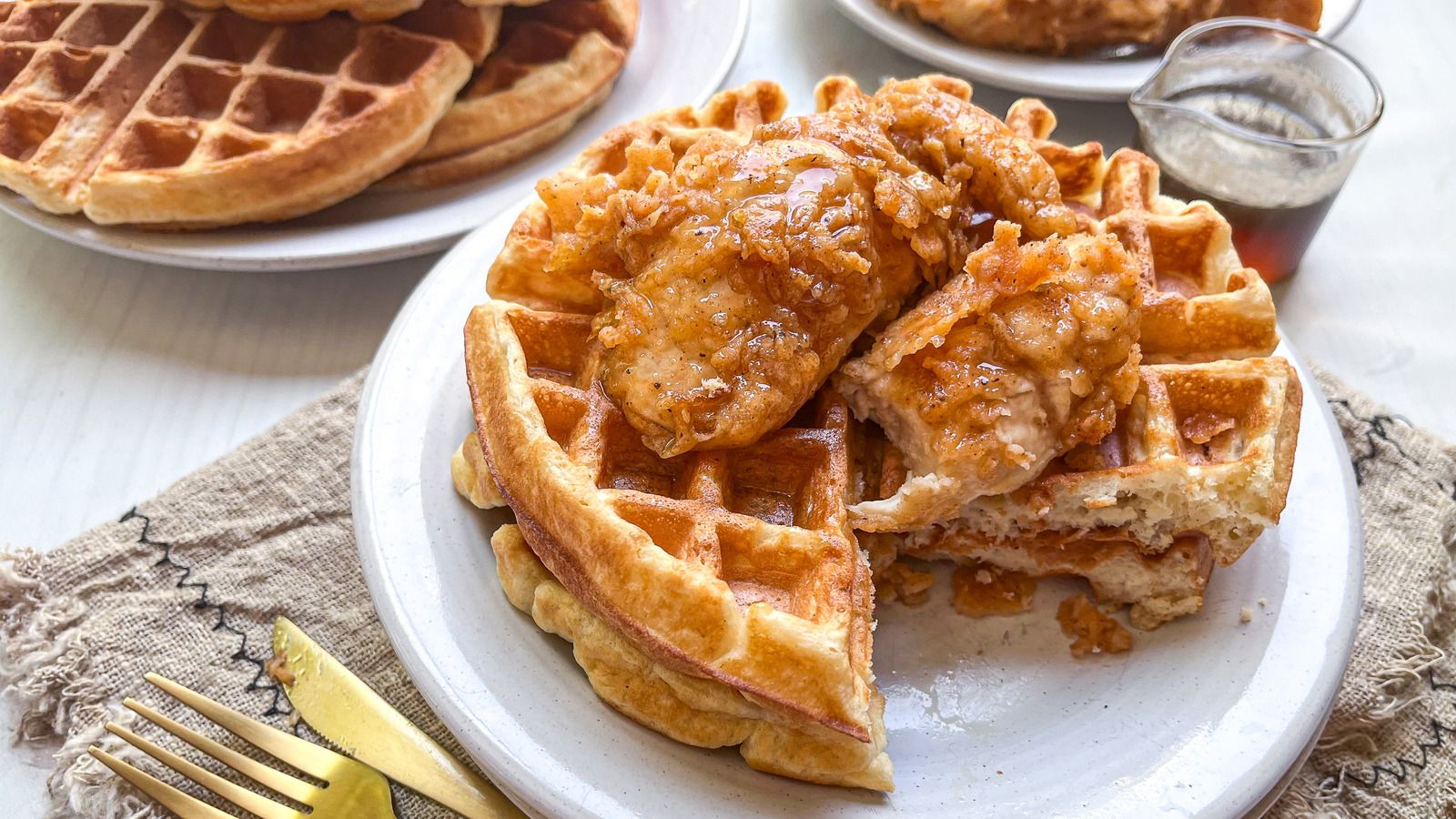 1600x900 Classic Chicken And Waffles With Bourbon Maple Syrup Recipe