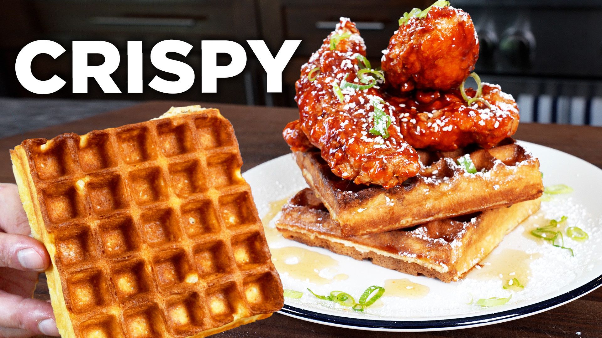 1920x1080 Korean Fried Chicken and Crispy Waffles