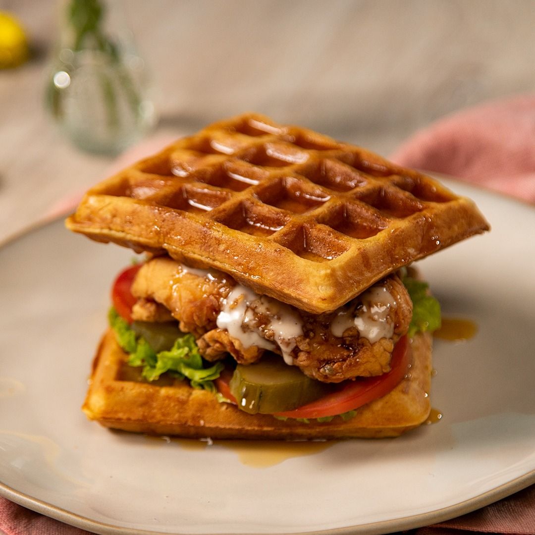 1080x1080 Fried Chicken Waffle Sandwich