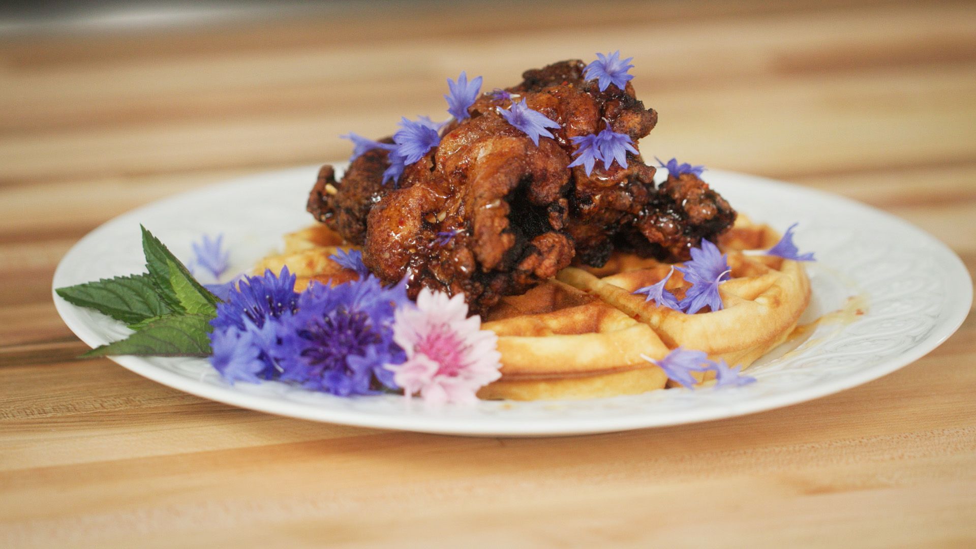1920x1080 Chicken and Waffles with Hot Honey > KET