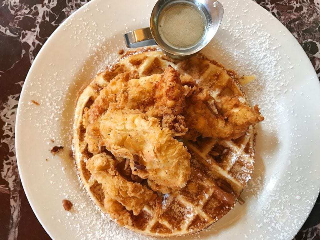 1024x768 Chicken and Waffles At Grand Lux Cafe
