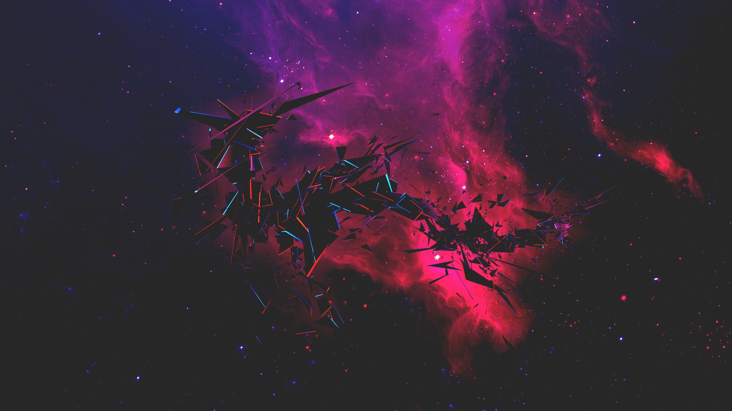 2560x1440 Wallpaper Purple and Red Abstract Painting, Background Free Image