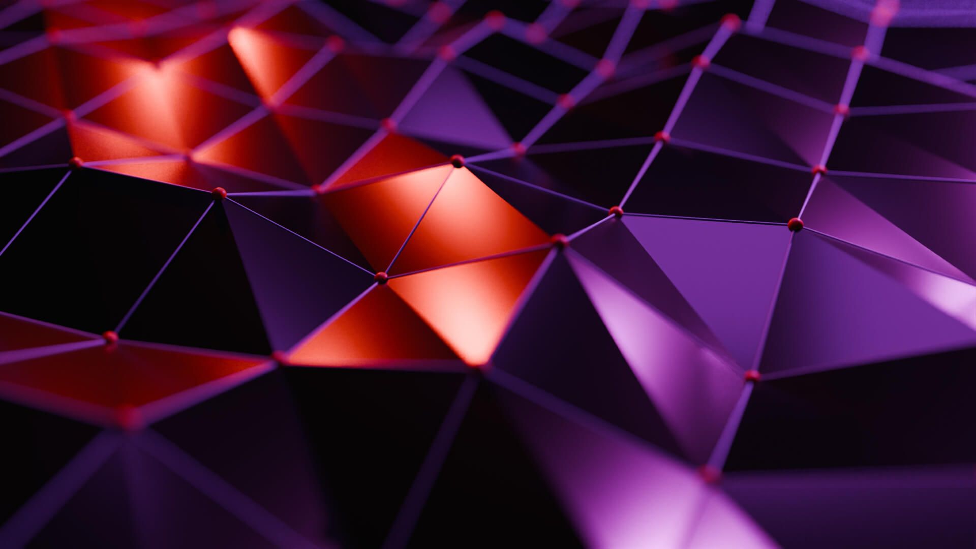 1920x1080 Dynamic Geometric Mesh in Vibrant Purple and Red