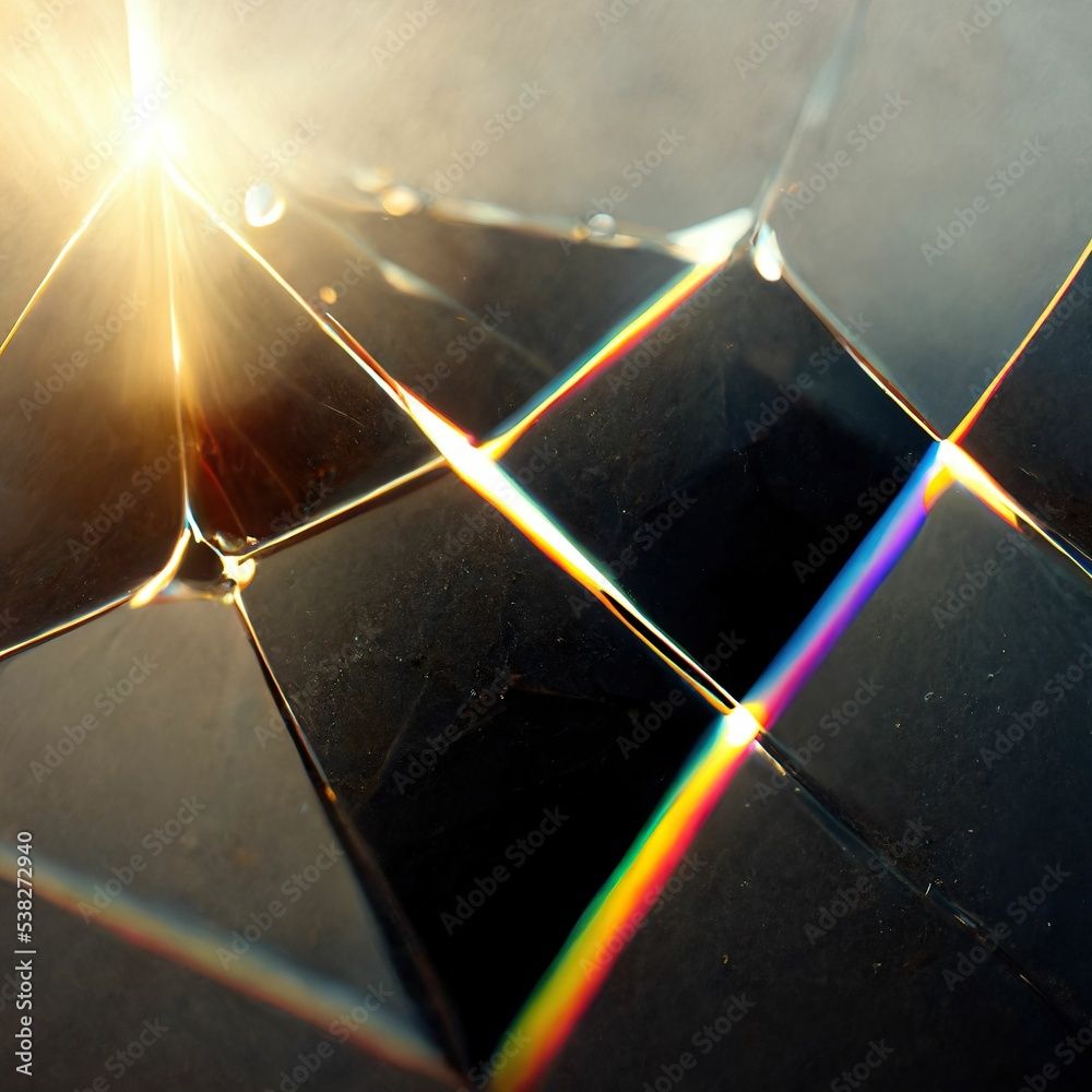 1000x1000 Crystal Prism Diamond Background Overlay Digital Art Reflection Refraction Closeup Macro Gem Glass Transparent Colorful Vibrant Jewel Fractal Beautiful Details Light Spectrum Shards Wallpaper Stock Illustrasjon