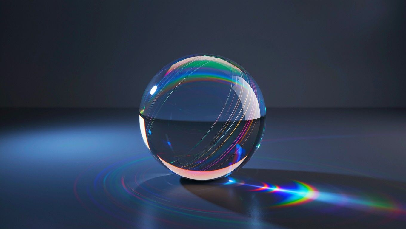 1360x768 Download Iridescent Sphere Refraction Image, Sphere, Orb