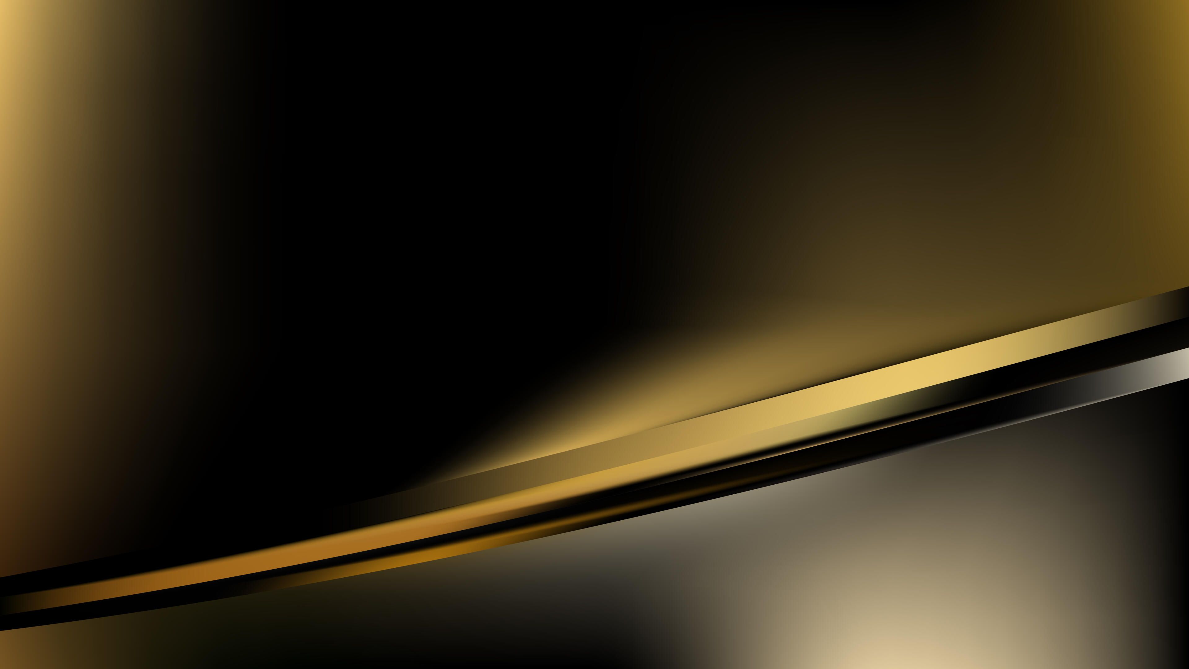 3840x2160 Elegant Black and Gold Abstract Background