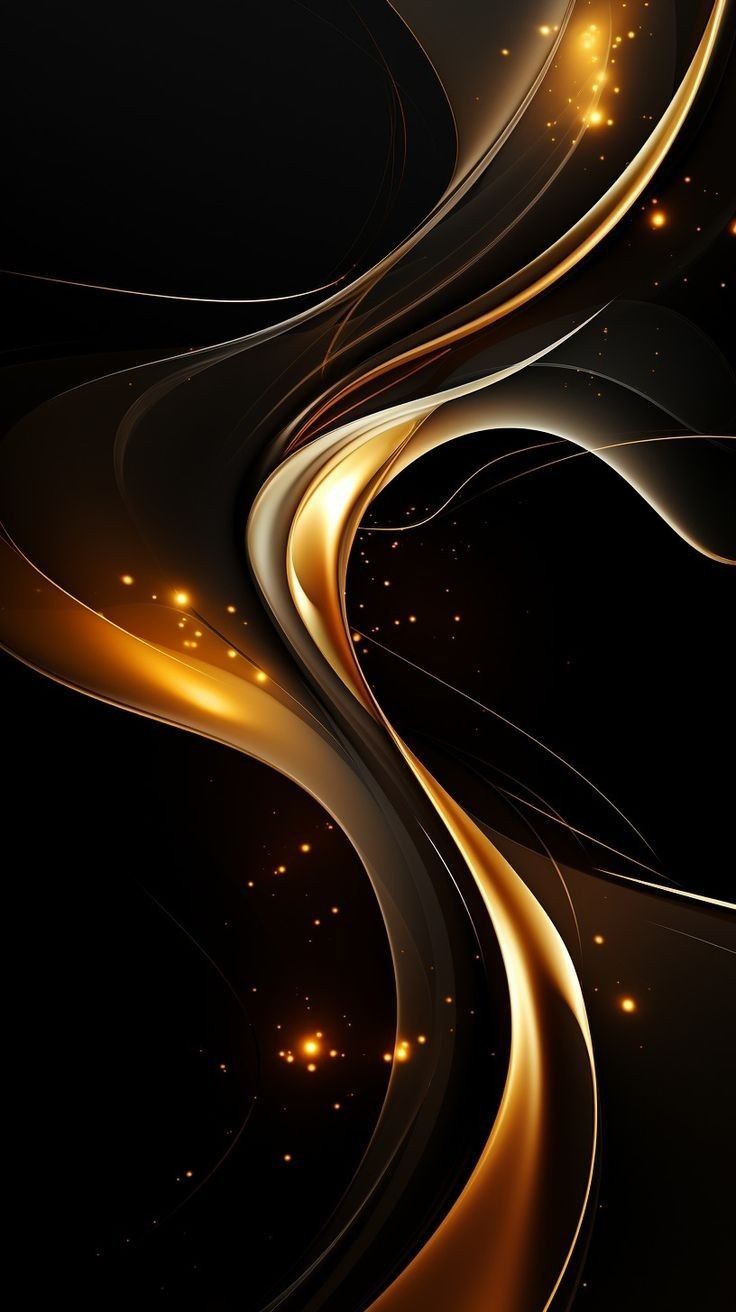736x1312 Abstract Black and Gold Swirling Lines Wallpaper. Abstract art inspiration, Abstract gold and black wave design, Gold and black abstract art