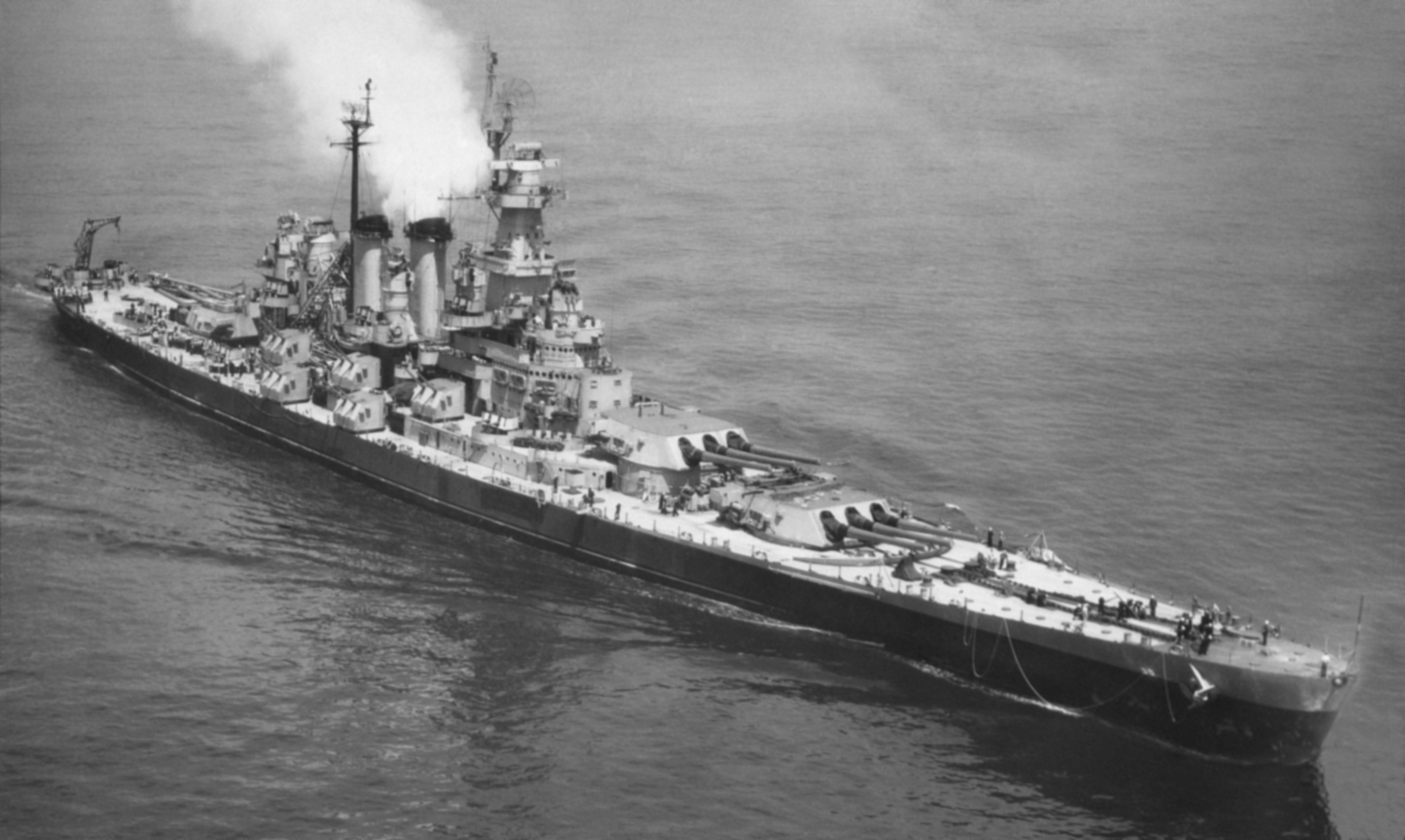 2851x1705 Download Battleship Military USS North Carolina (BB 55) HD Wallpaperx1705